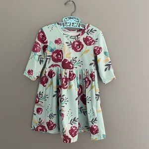 Size 3T light turquoise floral dress